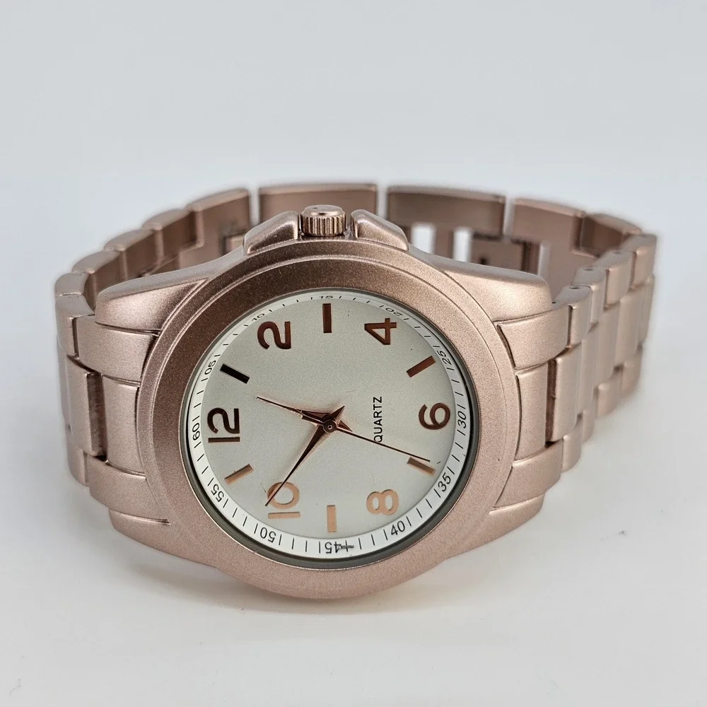 Men's‎ Watch 40MM White Dial Light Gold Bracelet Band 7.25